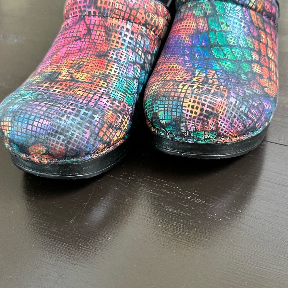 Dansko Colorful Grid Pattern Clogs - Picture 6 of 6